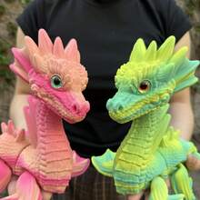1 件 3D 打印龙雕像，具有逼真眼睛和可移动关节的家居装饰，圣诞礼物，适合任何场合，生日礼物，3D 打印小雕像 - 彩色 - 查看 3