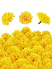 MEHELANY 30朵仿真菊花，黄色假花，散装，适用于万圣节、葬礼布置、婚礼花束、花环装饰、派对生日灯饰、节日装饰、DIY手工、花环、感恩节、秋季装饰 - 黃色 - 查看 7