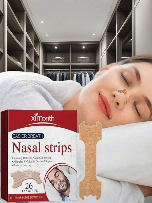 26 tiras nasales transpirables, método correcto para dejar de roncar, parches anti ronquidos para un sueño mejor y talla grande fácil