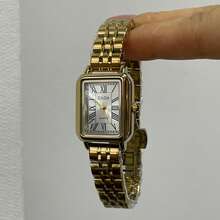 1 pieza Reloj de cuarzo CILOA 2025 nuevo de moda, de lujo, con esfera cuadrada pequeña, con bisel de acero incrustado de diamantes, resistente al agua, adecuado para uso diario y fiestas