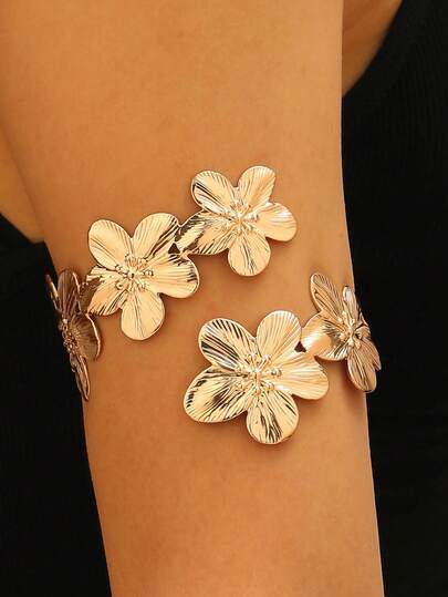 1pc Fashionable Floral Arm Band, Suitable For Parties, Gatherings, Gifts, And Daily Wear
