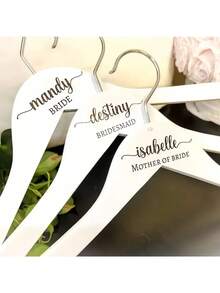 1 Set Of Customized Wedding Dress Hangers, Personalized Wedding Party Hangers For Bride And Bridesmaids, Carved Garment Hangers, Handmade Solid Wood Material, Suitable For Wedding Celebration And Dress Display ,Waterproof,Anti-Mold Stylish,Adorable,High-Quality Custom,Personalized,Unique Ideal Gifts For Her Boyfriend,Girlfriend,Dad,Mom,Family,Friends,Son,Daughter,School Students,Kids For Anniversaries,For Birthdays School,Office,Home