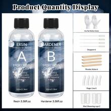 Kit de resina epoxi cristal transparente de 20/50/100/250ml, resina epoxi transparente sin burbujas para fundición de escritorio y bar, resina epoxi transparente para manualidades, regalo de cumpleaños/fiesta/festival