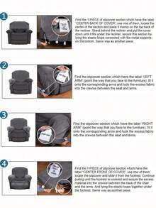1件装躺椅套 弹力椅套 单人沙发扶手椅套 装饰家具防尘罩 - 包装内容：1 x 椅套（扶手*2+靠背*1+坐垫*1） - 彩色 - 查看 4