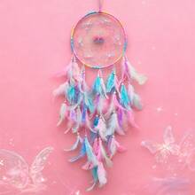Boho Feather Dream Catcher Colorful Beaded Hanging Decor For Wall Bedroom Living Room Home - Multicolor - View 1