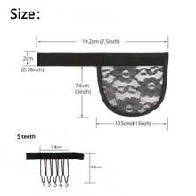 Ponytail Net Base Hair Net For Making Ponytail Hair Extension Black Pony Tail Weaving Net With Adjust Strap Lace Net For Wigs - Multicolor - View 3