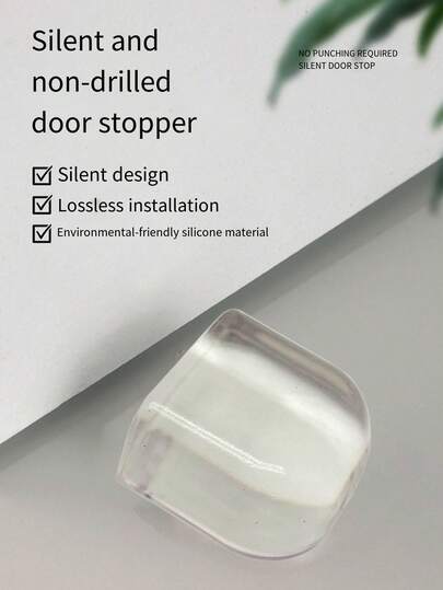 5pcs Transparent Door Stopper - No Drilling Required, Protects Floors And Walls, Made Of Scratch-Resistant PET Plastic With Shock-Absorbing Function, Suitable For Hardwood Floors, Tiles, Office And Home Use