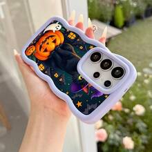 Halloween Black Cat Pumpkin Ghost  17 Pro Max Case Lightweight Shock-Resistant Anti-Yellowing Compatible with  16 15 Plus 14 13 12 XR XS X