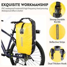 NEWBOLER 10L 1pc Large Capacity Bicycle Side Bag PVC Waterproof Cycling Bag Gravel And MTB Bike Rear Seat Rack Bag Cycling Accessories