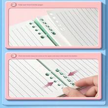 Fresh Series Loose-Leaf Notebook Set With Colorful Binders, Thickened Paper Notebooks For Writing, Journaling And Note-Taking, Portable Spiral-Bound Notebooks In Multiple Pastel Colors - Pink - View 9