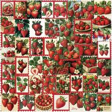 50张草莓果园邮票贴纸美味水果贴花DIY手册吉他行李冰箱文具贴纸女士 - 彩色 - 查看 10