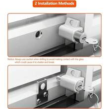 Heavy Duty Metal Sliding Door And Window Lock With Keys - Anti-Theft Security Lock, Adjustable Track Lock With Push-In Mechanism, Black/White Finish, Easy Installation For Glass Doors, Patio Doors, Home, Office, Classroom - Compatible With Keyed Lock Cores (Deadbolt Locks) - Durable Metal Construction, Secure Sliding Door Lock To Enhance Safety And Security, Sliding Door Lock, Left/Right Sliding Door Lock, Home Security Door Lock