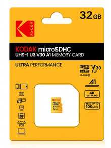Kodak 柯达耐用高速 32GB 64GB128GB 256GB Micro SD 卡，防水，Class 10 U3，非常适合 4K 高清拍摄和广泛兼容性+适配器 - 黃色 - 查看 11
