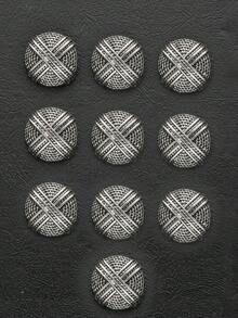 10pcs/Set Vintage Textured High-End Metal Buttons, Suitable For Coats, Sweaters, Uniforms, Suits, DIY Sewing Accessories - Multicolor - View 15