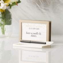 Wedding Guestbook Token Frame Includes 50 Heart Tokens Perfect For Reception Or Bridal Shower Distressed White - Hộp lời khuyên và mong muốn - Xem 5