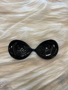 1 Piece Of Invisible Gathering Top Support Disposable Palm Cup Nipple Adhesive Bra (With Long Shoulder Straps Thickened 3cm) For Women's Underwear Accessories In Black - Black - View 12