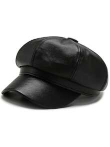 1pc Unisex Solid Color Octagonal Hat, Fashion Beret Cap Suitable For Outdoor Travel, Camping, Holiday Party, Halloween And Christmas Gifts, And Daily Use - Multicolor - View 2