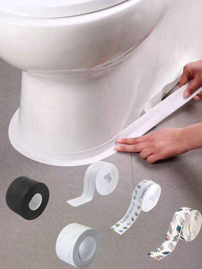 白色/黑色/大理石纹/叶子/花朵图案密封胶防水密封胶防霉厨房水槽防油灶台贴纸挡水条马桶马桶边缝密封胶