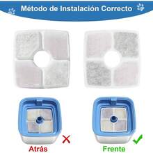 12 Piezas Filtro para Fuente de Agua para Gatos, Filtros de Repuesto para Bebederos para Gatos con Resina y Carbón Activo para Mascotas - 1 - Ver 5