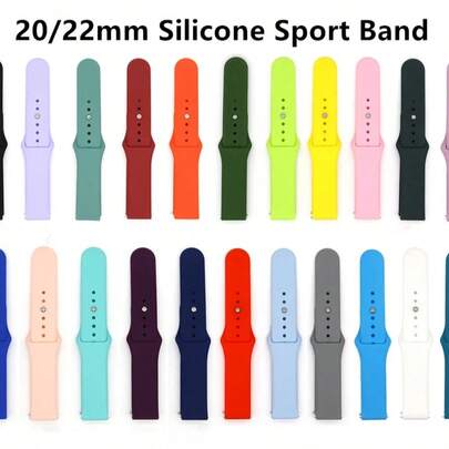 Band Compatible With Samsung Galaxy Watch 3 Bands 45mm Women Men, 22mm Adjustable Soft Silicone Sport Strap Replacement Band For Galaxy Watch 3 45mm