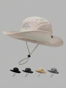 1 pieza Sombrero unisex de protección solar transpirable, diseño de sombrero de cubo con ala ajustable, adecuado para senderismo, pesca y actividades al aire libre - Multicolor - Ver 1