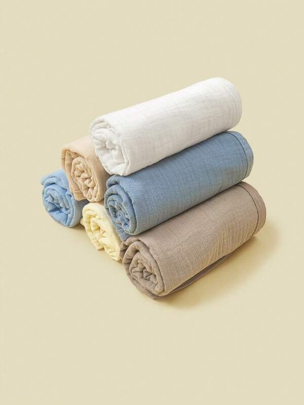 1pc Baby Burp Cloth, Soft & Skin-Friendly Solid Color Burp Rags, Suitable For Newborns & Infants, Essential Daily Feeding Bibs