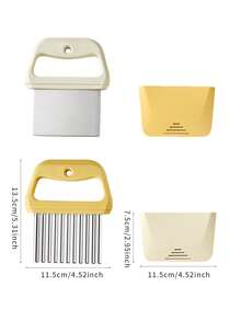 1pc Stainless Steel French Fry Cutter, Potato Wavy Slicer Tool, Potato Waffle Maker Knife Gadget - Multicolor - View 2