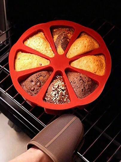 1pc Silicone Triangle Cake Mold Set, 8-Well Baking Pan, Gel Cake Tray Slicing Mold, Triangle Cake Tray Pizza Pan, Corn Bread Mold And Soap Mold, Suitable For Brownies, Pancakes, Cupcakes, Oven DIY Baking Tools, Festivals And Daily Baking, Birthday Party Creative Desserts, Oven Accessories, Baking Tools, Kitchen Gadgets, Kitchen Accessories, Baking Supplies Halloween Christmas Party Favors