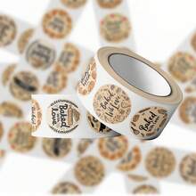 500pcs Baked With Love Stickers Designs, Self-Adhesive Reusable Decals For Crafts, Junk Journals, Scrapbooking & Creative Projects Roll Stickers