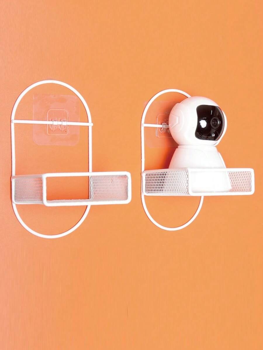 1pc Iron Art Wall Mount Holder Bracket For Indoor Security Camera, Home Surveillance Stand, Wall Mounted Storage Rack