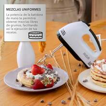 RCA Batidora de Mano RC-093 con 7 Velocidades, Motor de 100 W, Accesorios de Acero Inoxidable, Diseño Compacto, Portátil y Ligero, Ideal para Repostería, Mezclar Masa y Preparación de Alimentos. - 1 - Ver 3