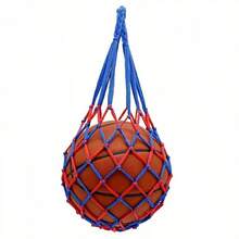 Durable Multipurpose Tennis Ball Storage Bag, Suitable For Basketball, Soccer, Volleyball And Football - Thick, High-Quality, Blue/Yellow/White Design With Reinforced Stitching And Handles, Versatile Sports Bag | Vibrant Mesh Bag | Sturdy Handles - Red and Blue Bold Mesh Bag - View 2