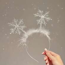 优雅白色雪花发箍，女士款 - 节日圣诞发饰，完美适用于派对和拍照，圣诞装饰，家居圣诞礼物，圣诞装饰品 - 雪花頭帶 - 查看 9