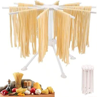 1PC Foldable Hanging Noodle Dryer Rack | Space-Saving Pasta Drying Stand For Homemade Kitchen | Plastic Collapsible Design