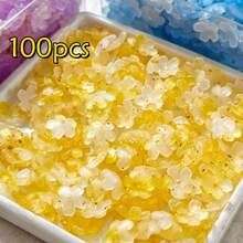 100/150pcs 3D Peach Blossom Sequin Beads, DIY Bracelet Accessories, Shaking Branch Small Flower Jade Hairpin Flower Decor Accessories