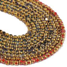 خرز زجاجي كريستالي دائري بقطر 4 مم ذهبي متعدد الوجوه فضفاض للتباعد لصنع الأصداف والأساور والقلائد والمجوهرات DIY - خرز دائري - مشاهدة 6