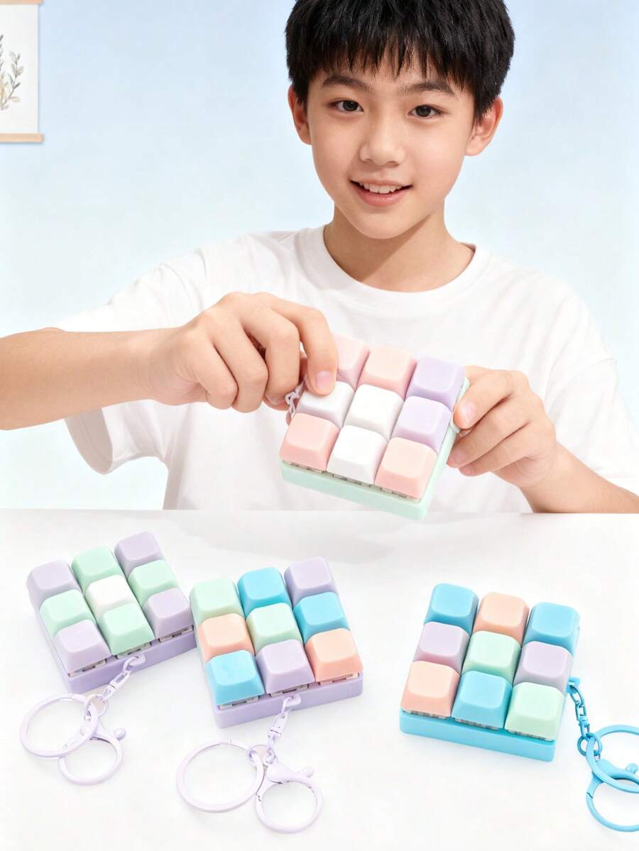 Đồ chơi giảm căng thẳng hình khối bàn phím mini có thể dùng làm móc khóa - Đồ chơi cảm giác mềm mại và nhiều màu sắc, giảm lo âu, đồ chơi giảm căng thẳng dễ thương cho thanh thiếu niên, đồ chơi giảm căng thẳng di động và trang trí túi xách, hoàn hảo làm quà tặng Giáng sinh, đồ dùng học tập, trở lại trường học