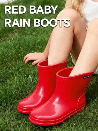 Botas de chuva infantis para uso externo, fáceis de limpar, impermeáveis e com ótima aderência, adequadas para meninos e meninas.