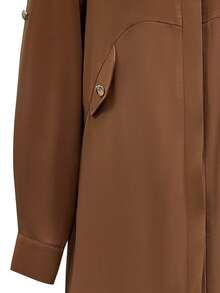 Women's Solid Color Casual Front Button Closure Daily Dress, All Season