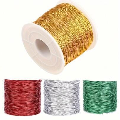 22 码金属线金属丝绳 - 非常适合制作独特的珠宝、装饰圣诞饰品以及制作漂亮的包装丝带，易于塑形和弯曲的设计，非常适合 DIY 项目和节日装饰