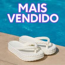 Women's Orthopedic Platform Sandal With Braided Cloud Design, Comfortable, Lightweight, And Soft For Beachwear. - 白色 - 查看 4