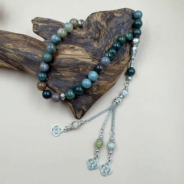 قطعة واحدة من خرز الصلاة اليدوي من العقيق الطبيعي قليل العيوب، خرز الصلاة الإسلامية، سوار للأعياد والاحتفالات، حجر طبيعي حقيقي، هدية للعمرة