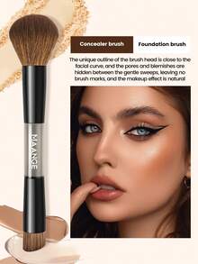 MAANGE 12pcs Professional Dual-Ended Makeup Brush Set, Including Angled Foundation Brush, Contour Brush, Blush Brush, Powder Brush, Eyeshadow Brush, Eyeliner Brush, Eyebrow Brush, Concealer Brush, Highlighter Brush And Blending Brush, Soft Bristles, Portable Travel Set, Gift For Women And Girls