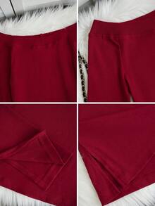 初秋美式复古不对称肩部罗纹拼布女士针织毛衣上衣