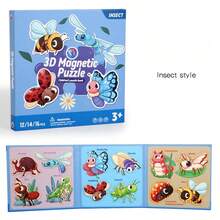 6-In-1 Wooden Early Education Magnetic Puzzle Books, Children's Intellectual Development Toys - Multicolor - View 18