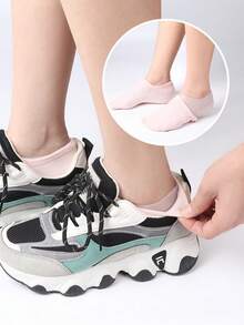 Plantillas de silicona para aumentar la altura - Invisibles, cojín suave y amortiguador, plantillas de confort biónico, plantillas medias para hombres y mujeres en negro, plantillas medias de talón de silicona el viernes