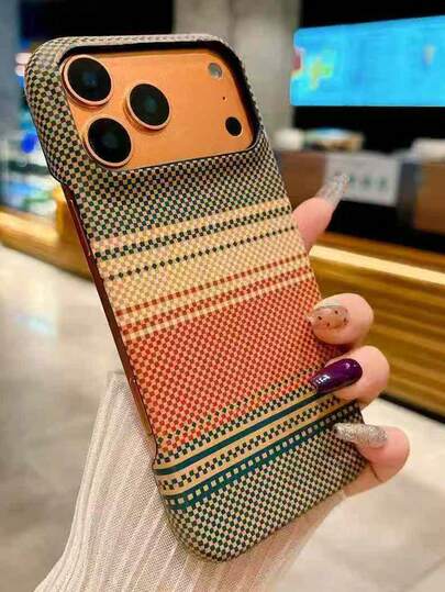 Carbon Fiber Texture Phone Case Compatible With IPhone 17/16/15 Pro Max, Slim Half-Wrapped High-End Anti-Fall 13 Pro Max 12 Pro Couple Fashion Matte 11