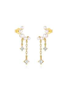 SereneSpark 1Pc/2pcs Tassel Star 925 Sterling Silver Earring For Women Drop Earring Minimalist Piercing Perfect For Daily Wear Suitable For Anniversary Fine Jewelry - Multicolor - View 20