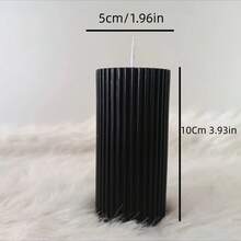 1 Set Ribbed Pillar Candles (1pc), 3 Inch Wide X 1.97 Inch, 3.94 Inch, 5.91 Inch, 7.87 Inch Tall, Large Soy Wax Scented Pillar Candles, Elegant Ribbed Modern Home Decor, Suitable For Bathroom And Living Room (Black) - Black - View 12