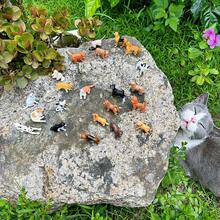 12/24 件猫狗实体玩偶套装、逼真迷你猫狗玩具、手绘宠物动物玩具仿真套装、小猫咪小狗玩偶派对礼物学习套装、宠物玩具收藏、儿童益智可爱模型、蛋糕装饰、家庭办公室圣诞装饰、生日礼物奖品 - 彩色 - 查看 12